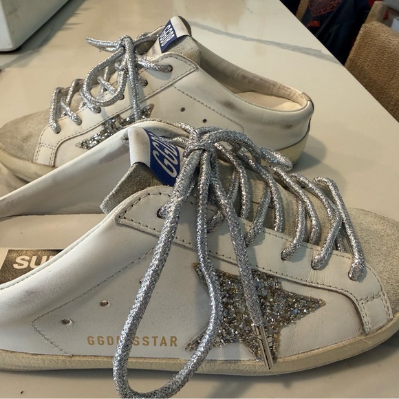 Golden Goose White Sneakers with Silver Star - Picture 8 of 8
